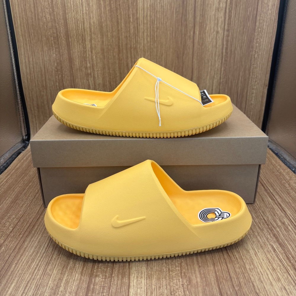 Nike Calm Slide 2.0 Mens 9 Womens 10 Topaz Gold Yellow Foam Sandals FD4116-700